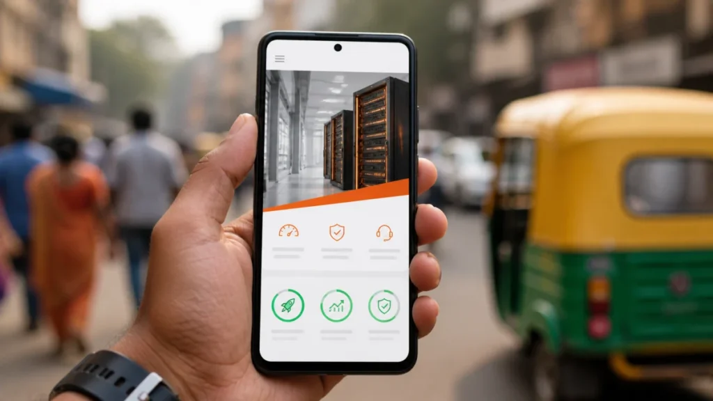Fast-loading website on a mobile device in India