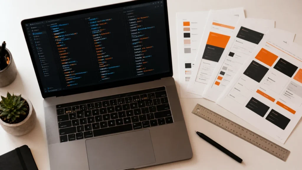 CSS framework code on a developer's screen